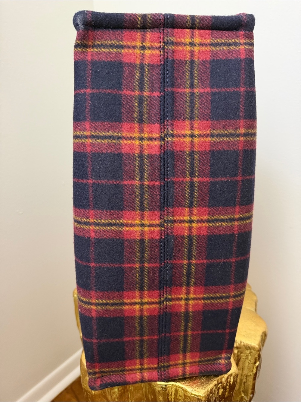 Celine Navy Plaid Large Tote Bag - Picture 6 of 12